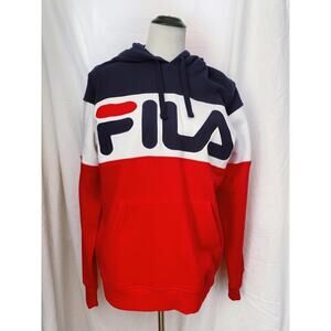 FILA blue, white + red colorblock NWOT hoodie